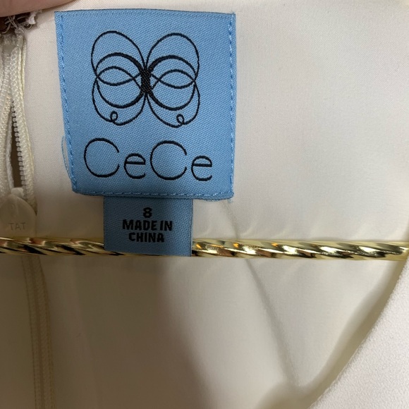 NEW - CeCe White Cream Shift Dress Tiered - Picture 5 of 5